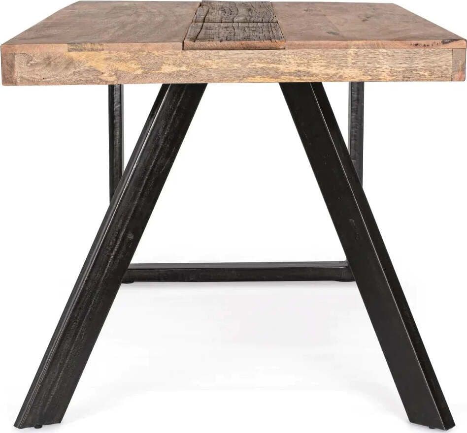 Tavolo Manchester rettangolare, con gambe in acciaio, piano in legno di mango, stile moderno Casa e cucina/Arredamento/Sala da pranzo/Tavoli da sala da pranzo Decor Space - Altamura, Commerciovirtuoso.it