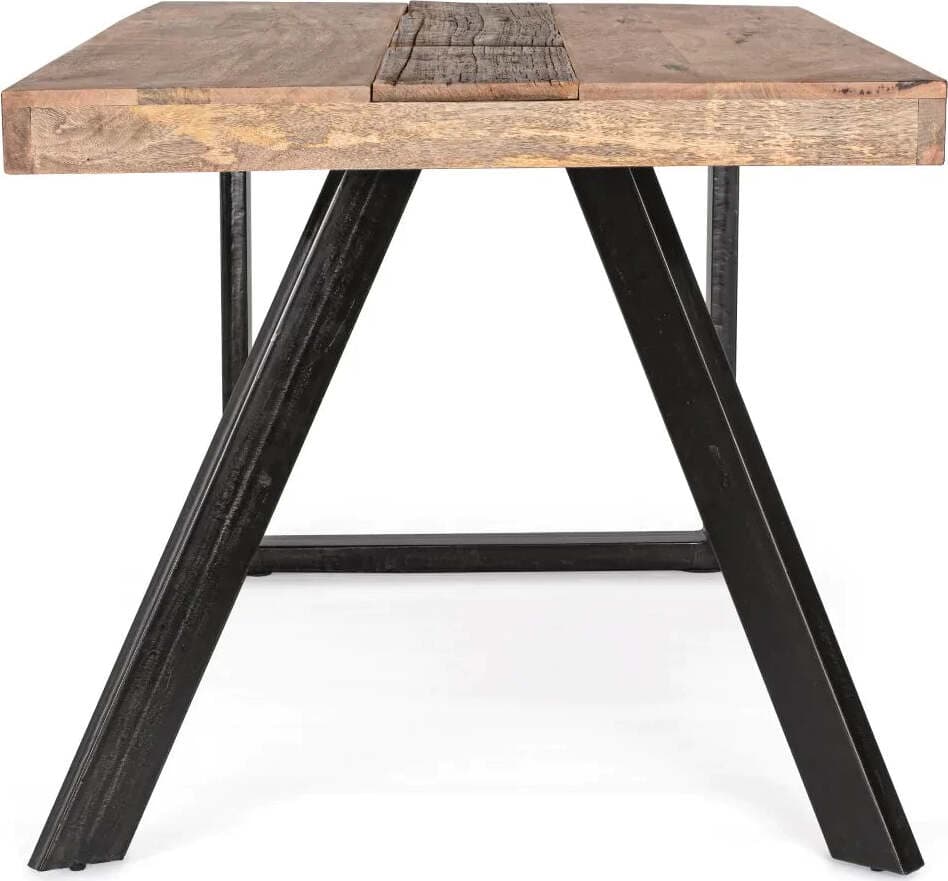 Tavolo Manchester rettangolare, con gambe in acciaio, piano in legno di mango, stile moderno Casa e cucina/Arredamento/Sala da pranzo/Tavoli da sala da pranzo Decor Space - Altamura, Commerciovirtuoso.it