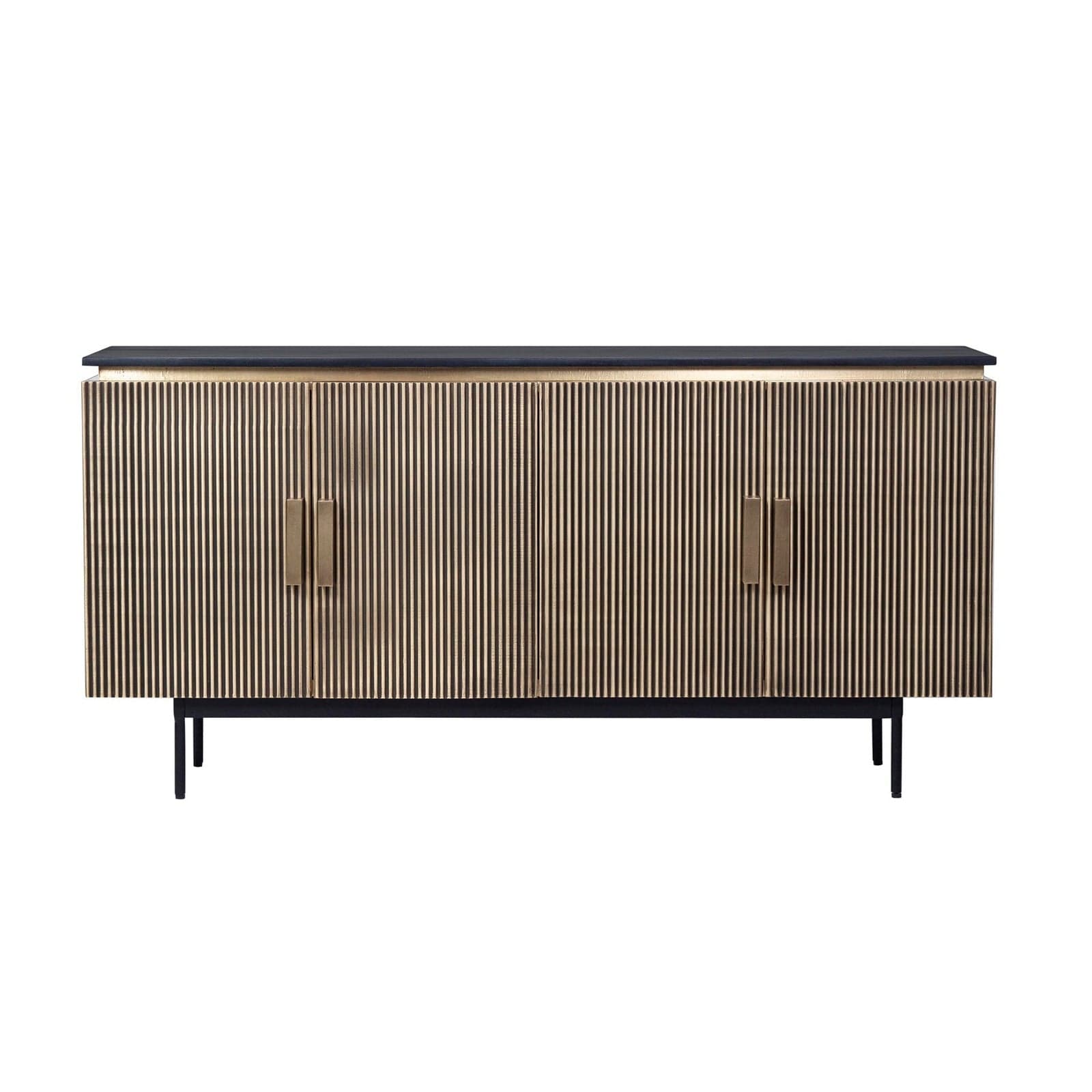 Credenza "Virat" con struttura e maniglie in MDF, piano in legno di mango - 4