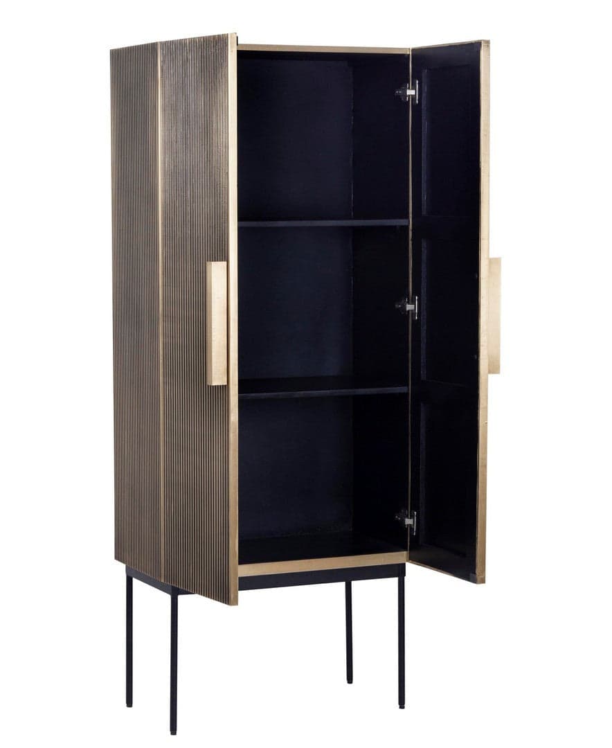 Credenza "Virat" con struttura e maniglie in MDF, piano in legno di mango in Credenze Decor Space - Altamura, commercioVirtuoso.it
