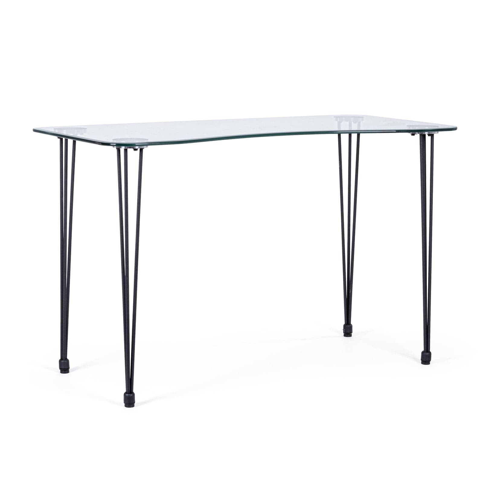 Scrivania "Rondò" da ufficio e cameretta con piano in vetro temperato da 120 cm - 8