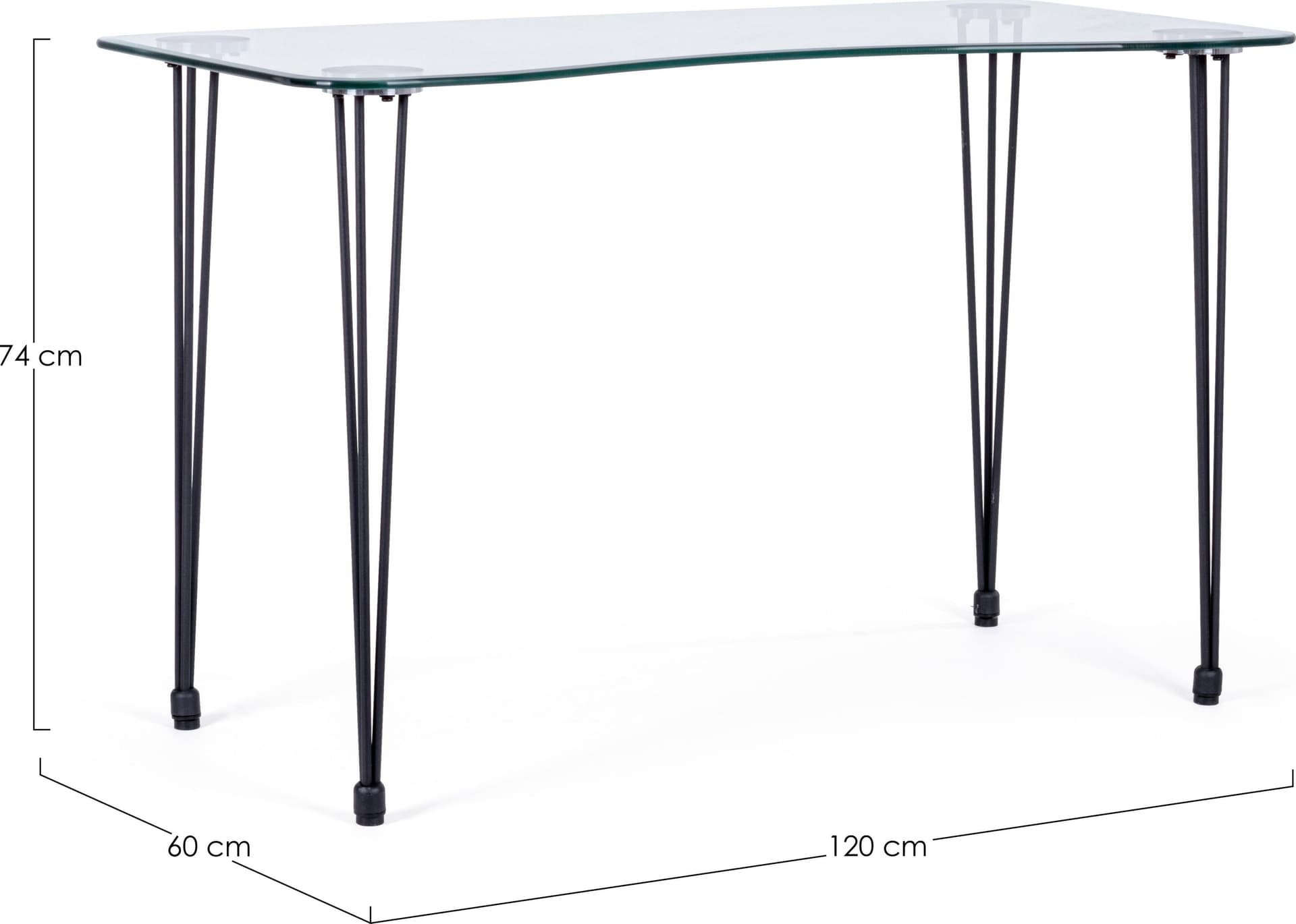 Scrivania "Rondò" da ufficio e cameretta con piano in vetro temperato da 120 cm in Scrivanie Decor Space - Altamura, commercioVirtuoso.it