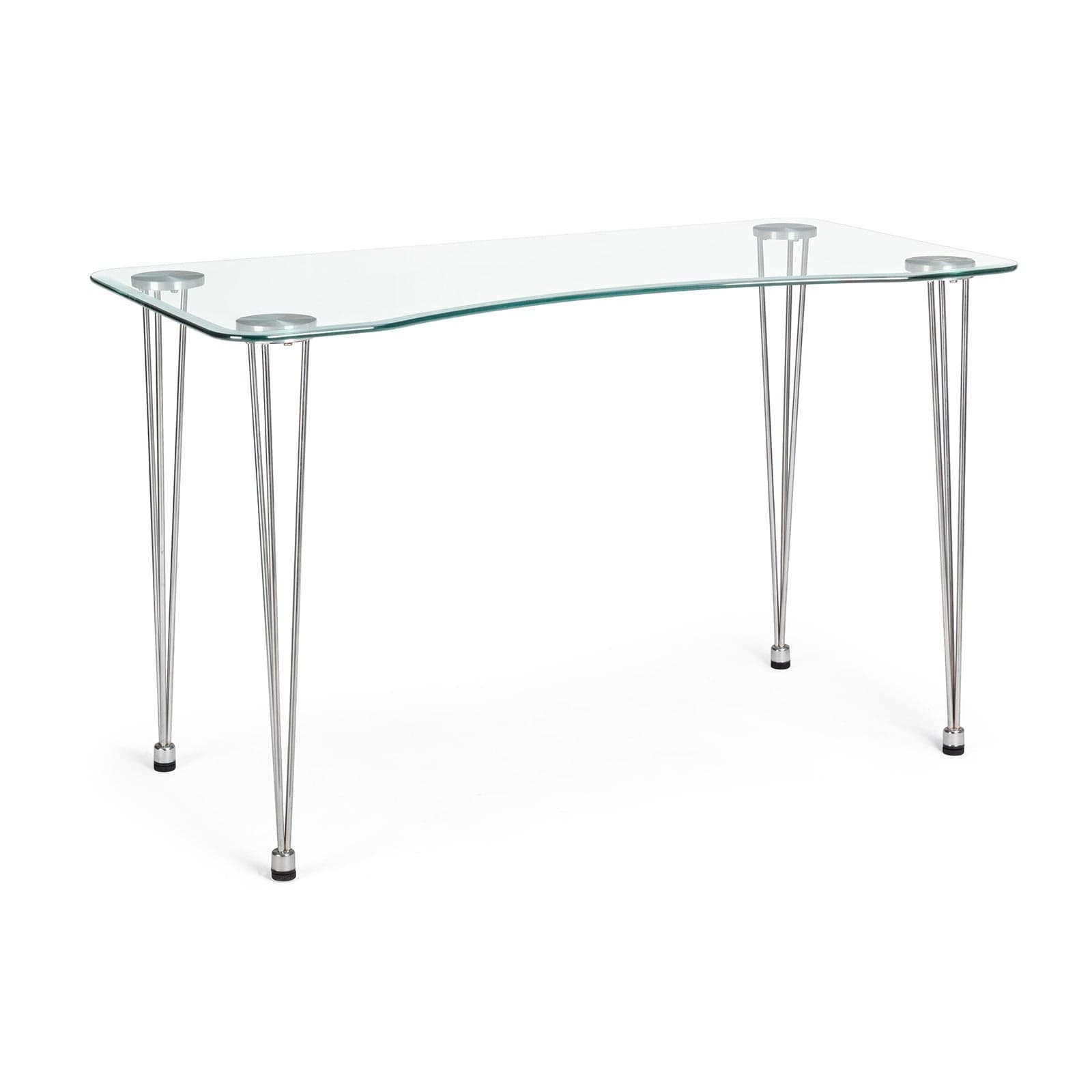 Scrivania "Rondò" da ufficio e cameretta con piano in vetro temperato da 120 cm in Scrivanie Decor Space - Altamura, commercioVirtuoso.it