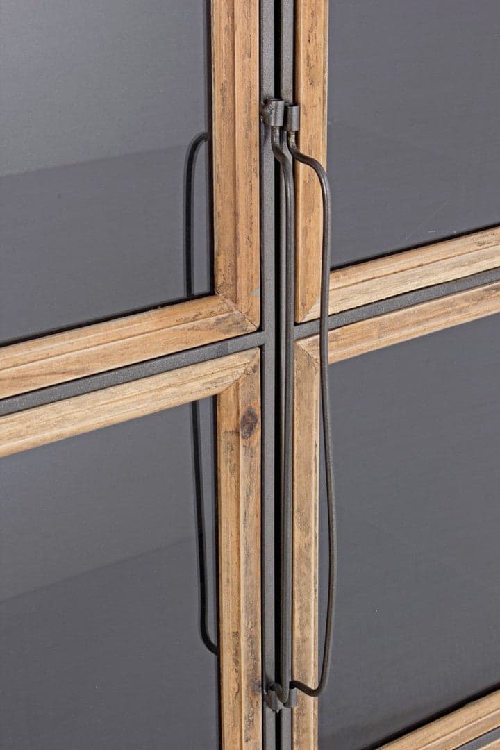 Mobile "Border", struttura in acciaio ante, con inserti in legno di pino e vetro, stile industriale in Credenze Decor Space - Altamura, commercioVirtuoso.it