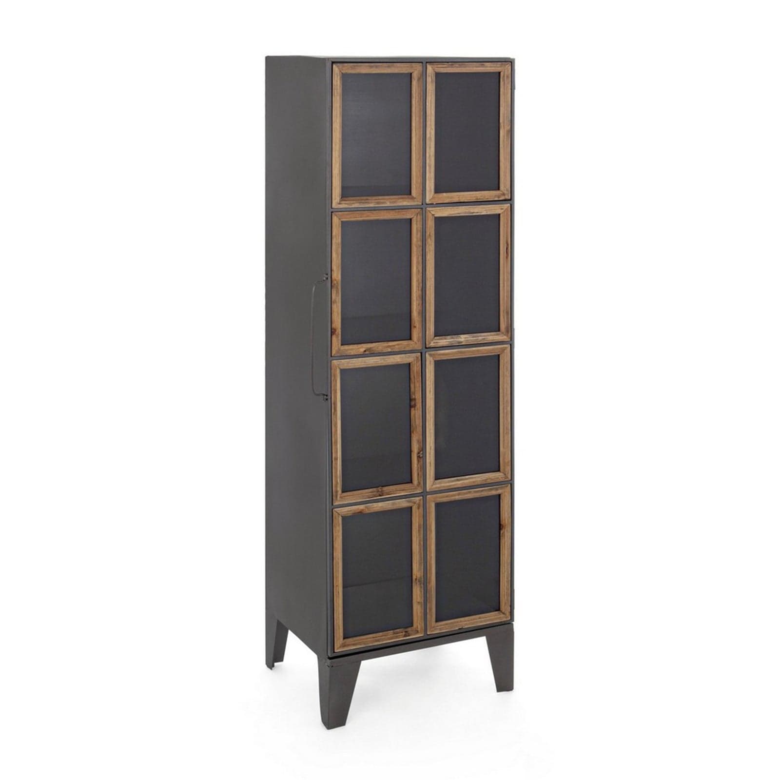 Mobile "Border", struttura in acciaio ante, con inserti in legno di pino e vetro, stile industriale in Credenze Decor Space - Altamura, commercioVirtuoso.it