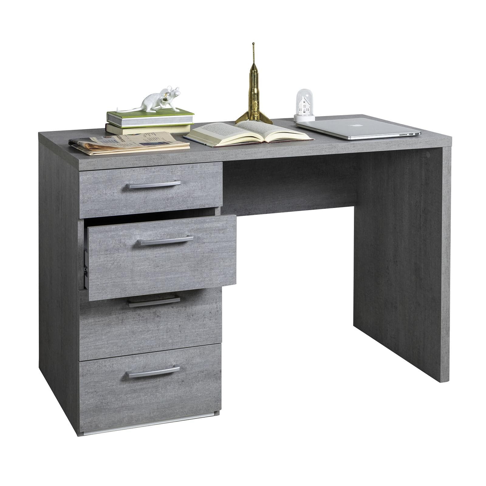Scrivania con 4 cassetti, postazione porta PC da ufficio e cameretta 110 cm "Made in Italy" in Postazioni di lavoro per computer Decor Space - Altamura, commercioVirtuoso.it