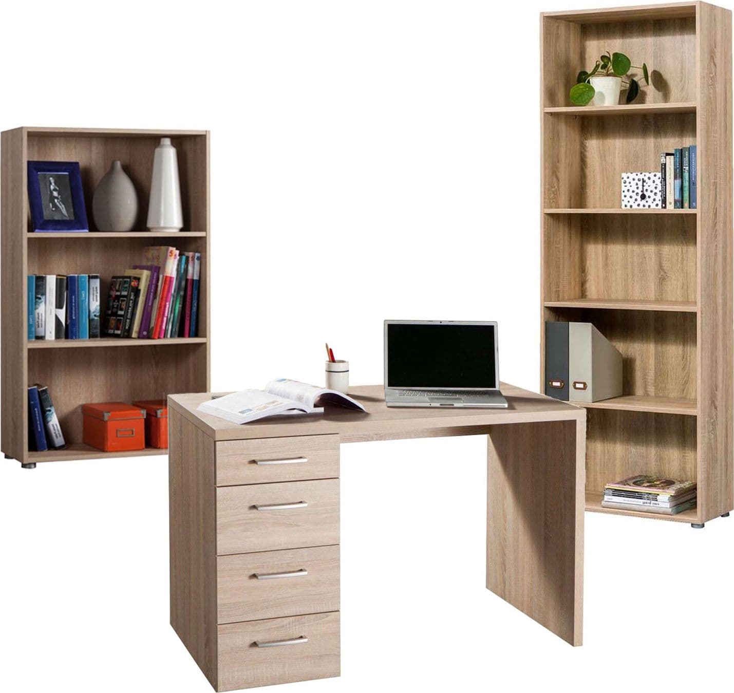 Scrivania con 4 cassetti, postazione porta PC da ufficio e cameretta 110 cm "Made in Italy" in Postazioni di lavoro per computer Decor Space - Altamura, commercioVirtuoso.it