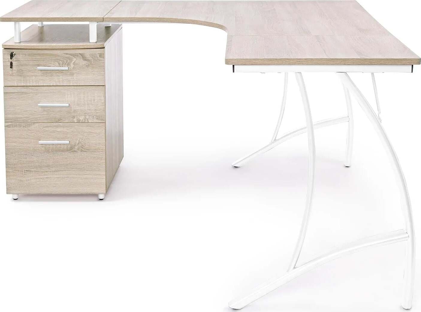 Scrivania angolare rovere con cassettiera da ufficio e cameretta 151 cm Casa e cucina/Arredamento/Studio/Scrivanie e postazioni di lavoro/Scrivanie Decor Space - Altamura, Commerciovirtuoso.it
