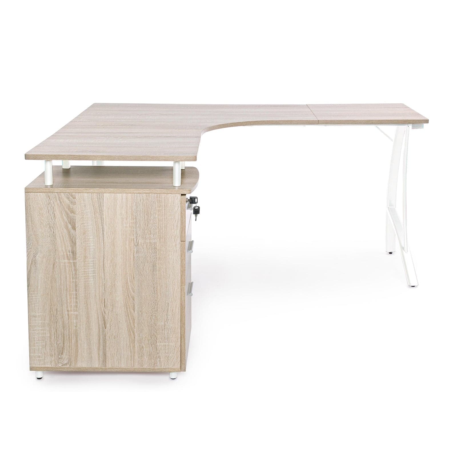 Scrivania angolare rovere con cassettiera da ufficio e cameretta 151 cm Casa e cucina/Arredamento/Studio/Scrivanie e postazioni di lavoro/Scrivanie Decor Space - Altamura, Commerciovirtuoso.it
