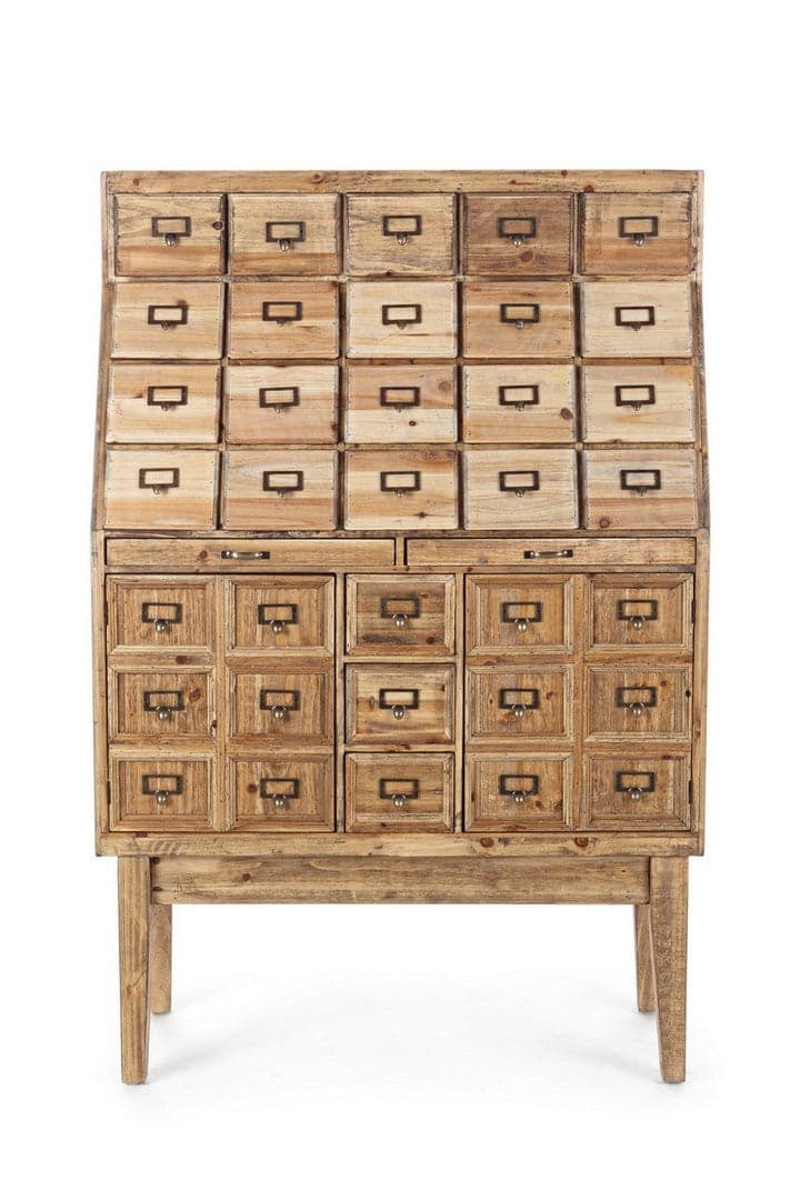 Dispensa "Sixtem" 2 ante e 25 cassetti con struttura e cassetti in legno di pino, stile industriale in Credenze Decor Space - Altamura, commercioVirtuoso.it