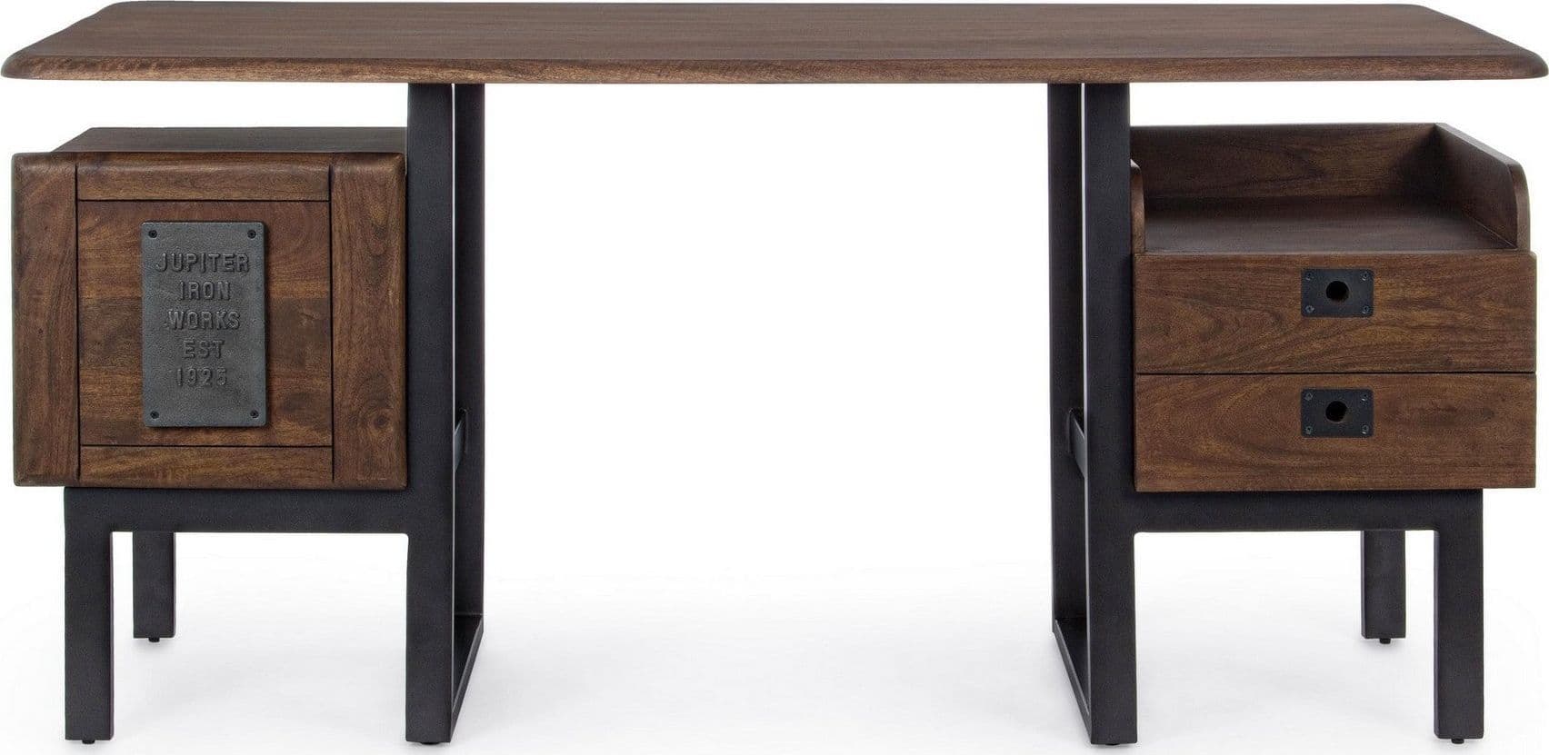Scrivania "Jupiter" con 2 cassetti, struttura in legno di mango, stile vintage, 165x70x77h in Scrivanie Decor Space - Altamura, commercioVirtuoso.it