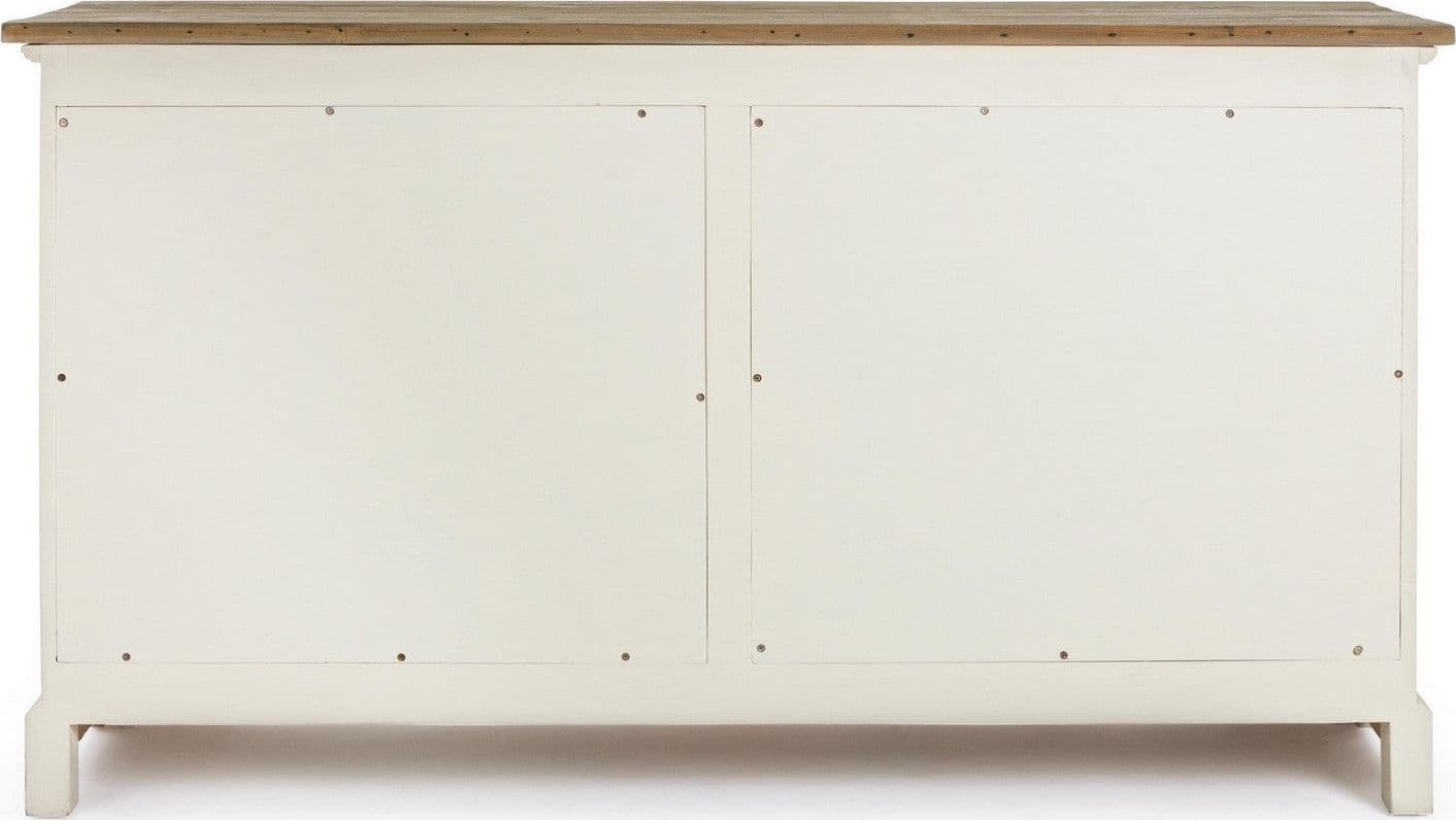 Credenza "Siena" 3 ante e 3 cassetti, con struttura in legno Wadang, stile rustico in Credenze Decor Space - Altamura, commercioVirtuoso.it