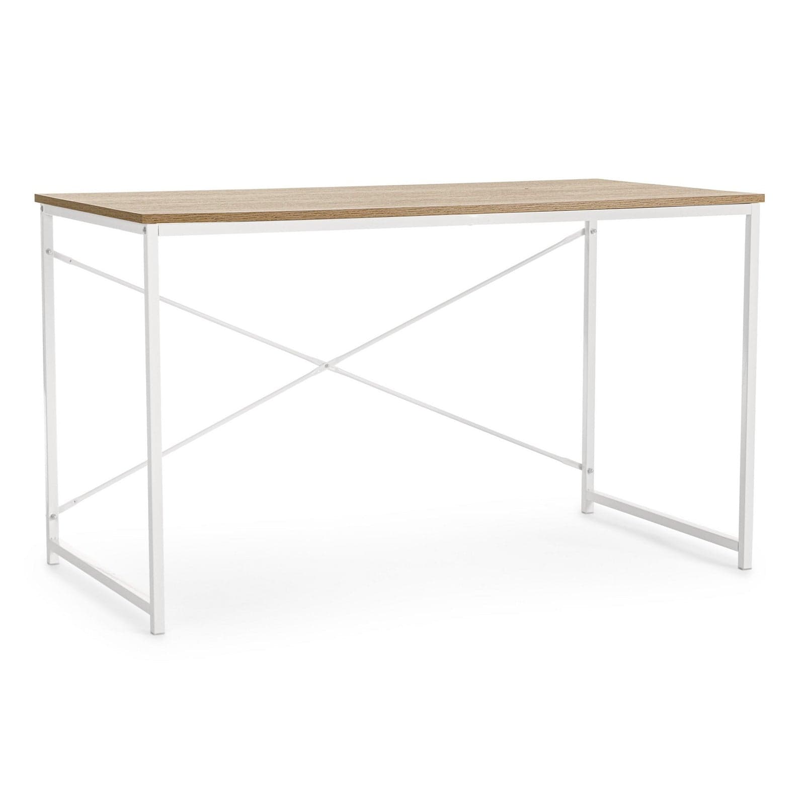 Scrivania "Elettro" bianca, struttura in acciaio verniciato, stile moderno, 120 x 60 x 70 cm in Scrivanie Decor Space - Altamura, commercioVirtuoso.it