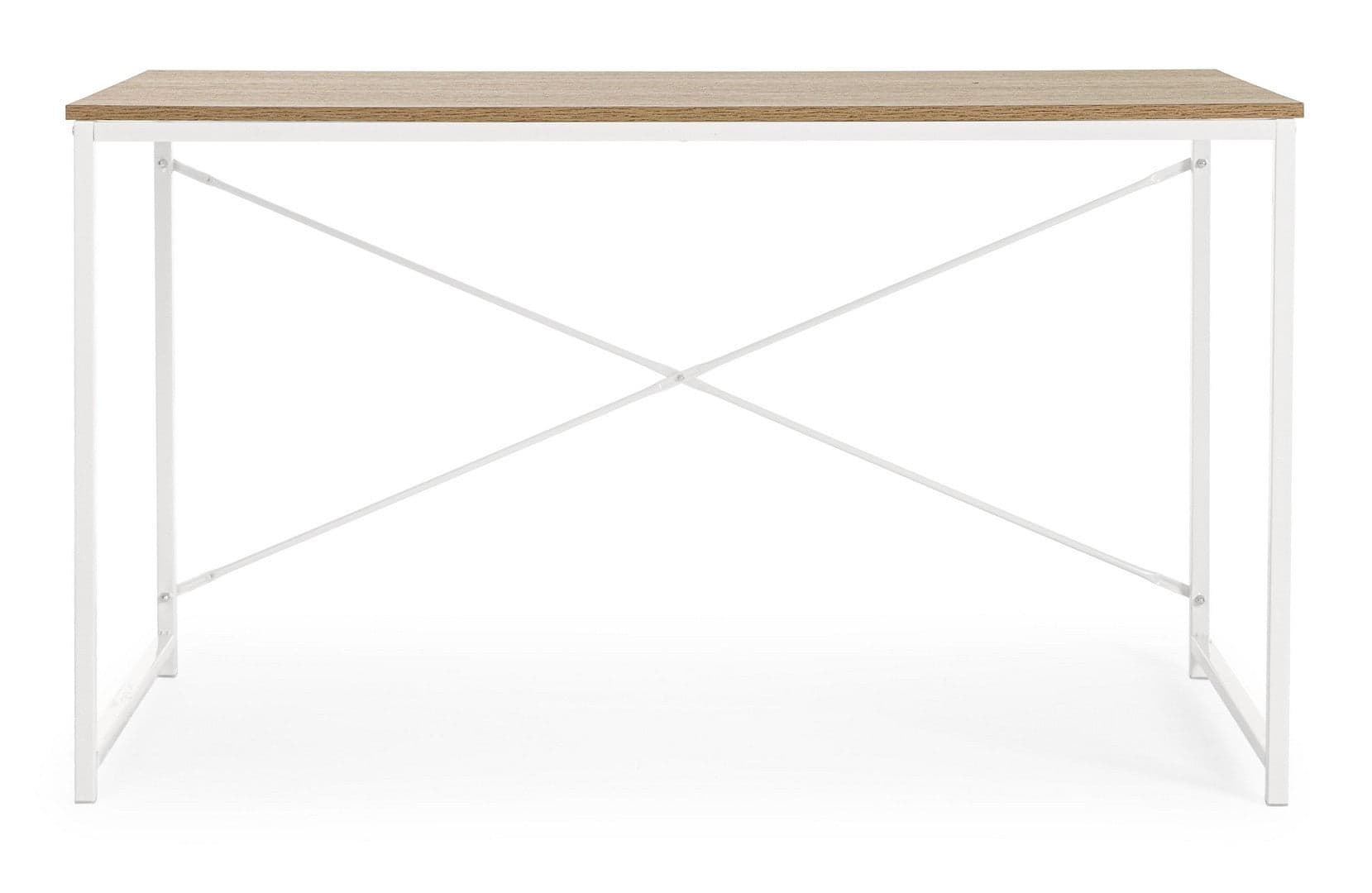 Scrivania "Elettro" bianca, struttura in acciaio verniciato, stile moderno, 120 x 60 x 70 cm in Scrivanie Decor Space - Altamura, commercioVirtuoso.it