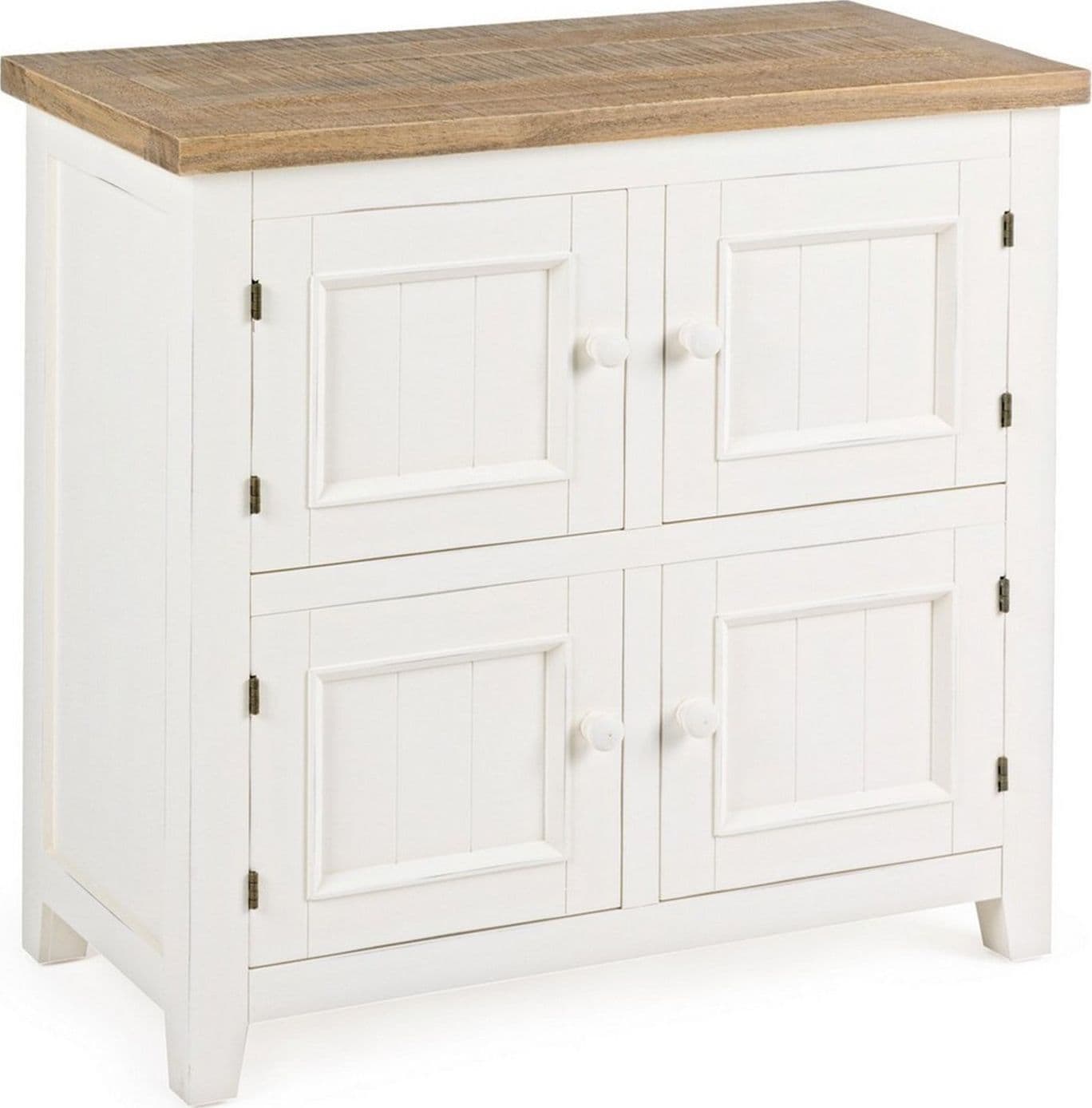 Credenza "Elvia" con struttura in MDF, con piano in legno di pino, stile rustico – 4 Ante – Bizzotto Homemotion – armadio