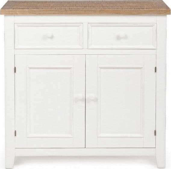 Credenza "Elvia" con struttura in MDF, con piano in legno di pino, stile rustico - 12
