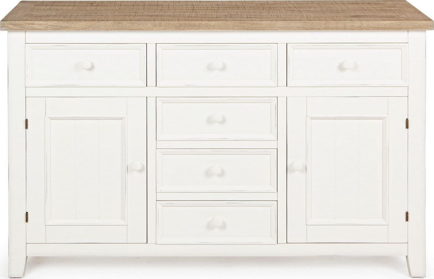 Credenza "Elvia" con struttura in MDF, con piano in legno di pino, stile rustico - 15