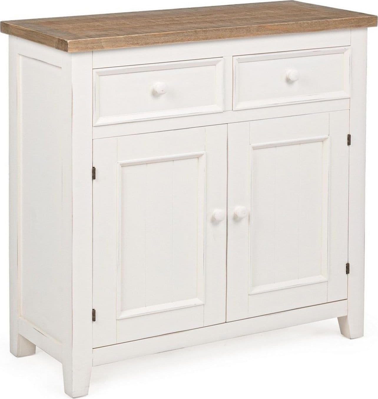 Credenza "Elvia" con struttura in MDF, con piano in legno di pino, stile rustico - 6