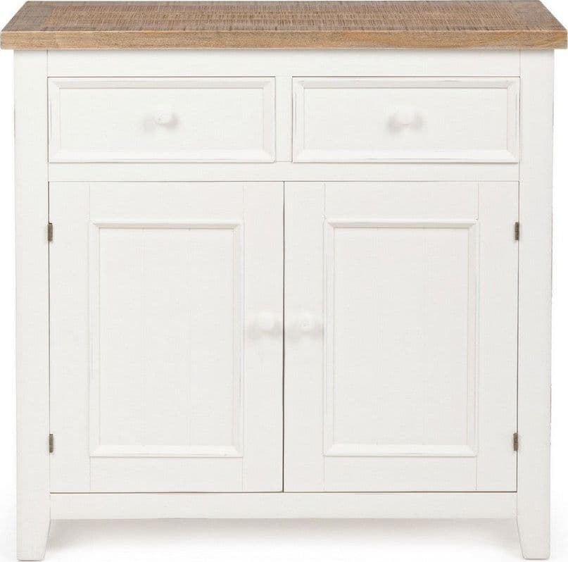 Credenza "Elvia" con struttura in MDF, con piano in legno di pino, stile rustico - 8