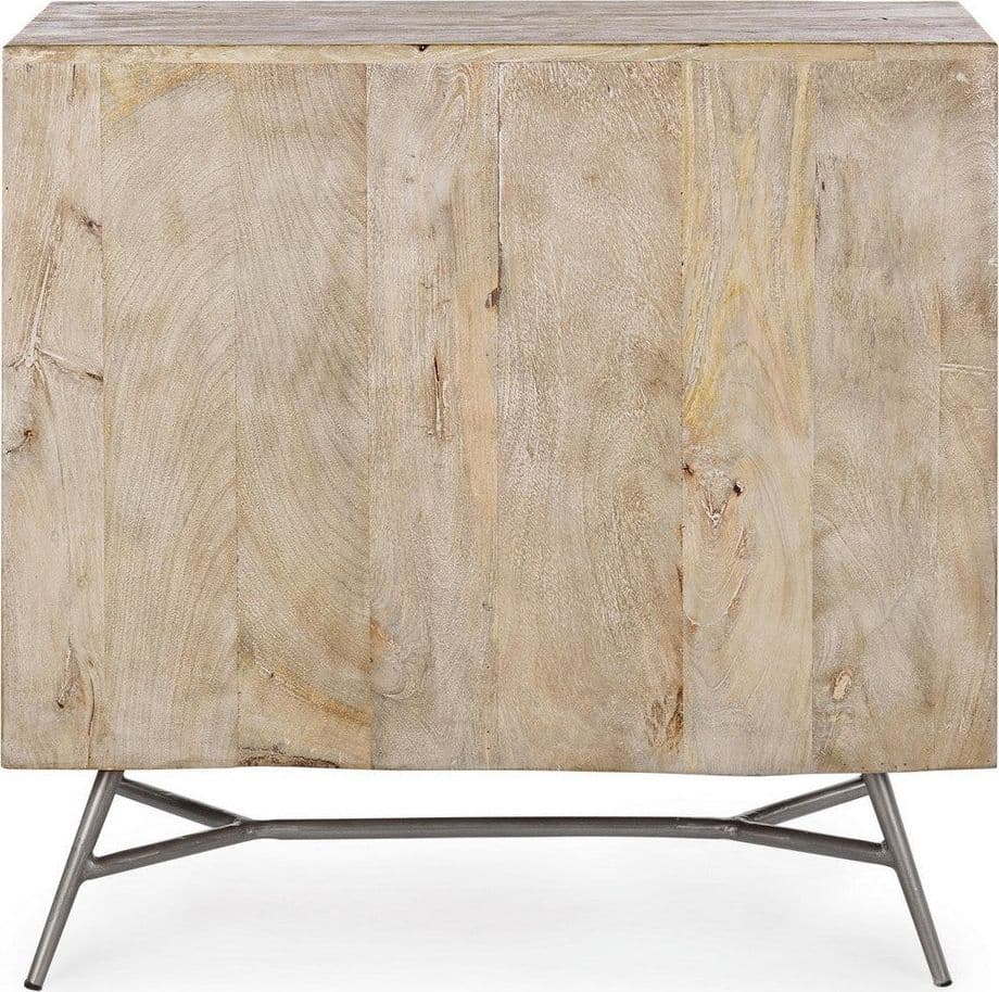 Credenza "Leiston" 1 anta e 3 cassetti, con struttura in legno di mango, stile industriale in Credenze Decor Space - Altamura, commercioVirtuoso.it