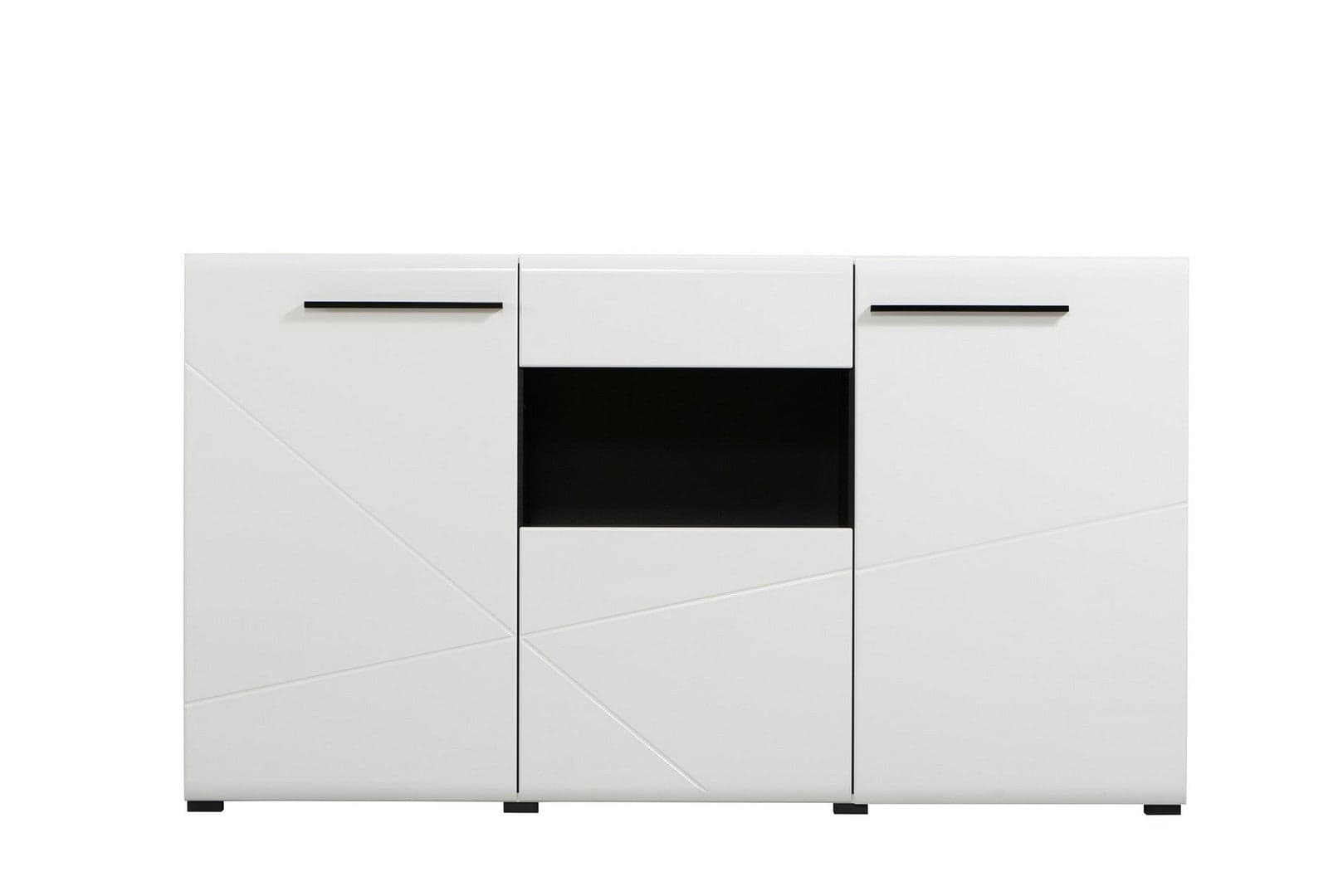 Credenza "Juliette", color bianco, con struttura in truciolare rivestito, mobile in kit in Credenze Decor Space - Altamura, commercioVirtuoso.it