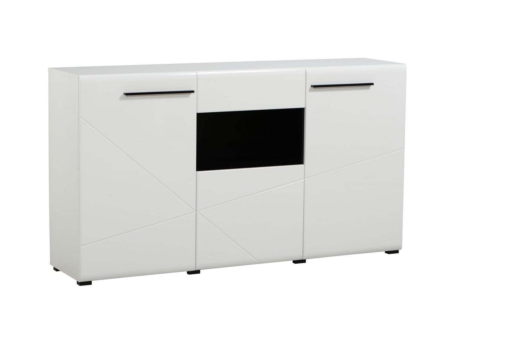 Credenza "Juliette", color bianco, con struttura in truciolare rivestito, mobile in kit in Credenze Decor Space - Altamura, commercioVirtuoso.it