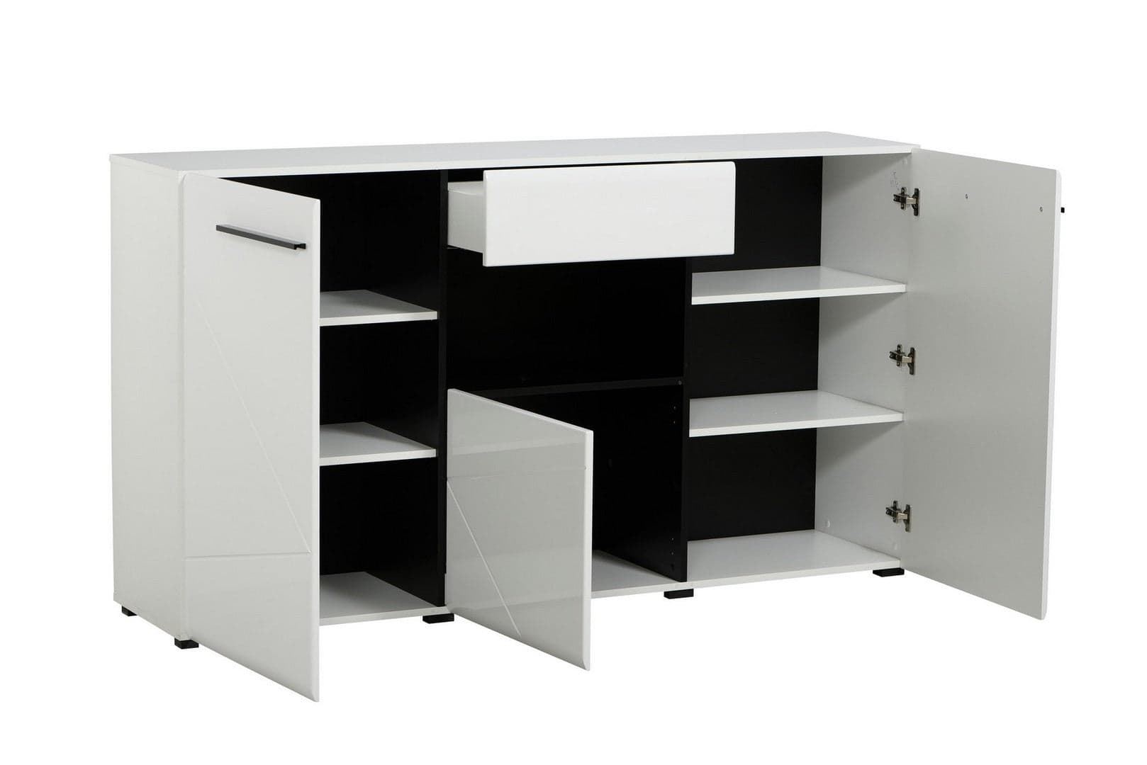 Credenza "Juliette", color bianco, con struttura in truciolare rivestito, mobile in kit in Credenze Decor Space - Altamura, commercioVirtuoso.it