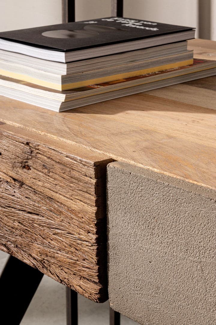 Scrivania "Manchester" con 2 cassetti, struttura in legno di mango ed acciaio, stile moderno, 120x60x92h Casa e cucina/Arredamento/Studio/Scrivanie e postazioni di lavoro/Scrivanie Decor Space - Altamura, Commerciovirtuoso.it