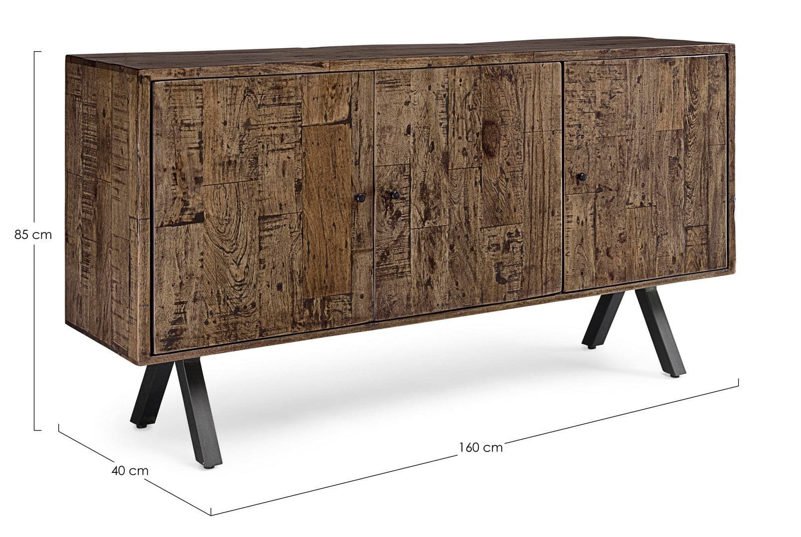 Credenza "Archer" 3 ante, con struttura in legno riciclato, stile design in Credenze Decor Space - Altamura, commercioVirtuoso.it