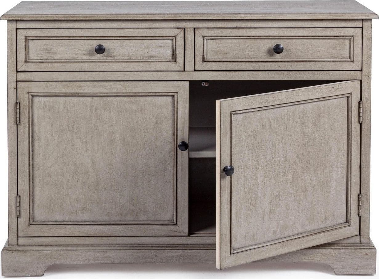 Credenza "Margaret" 2 ante e 2 cassetti, con struttura in legno di pino, stile classico - 6