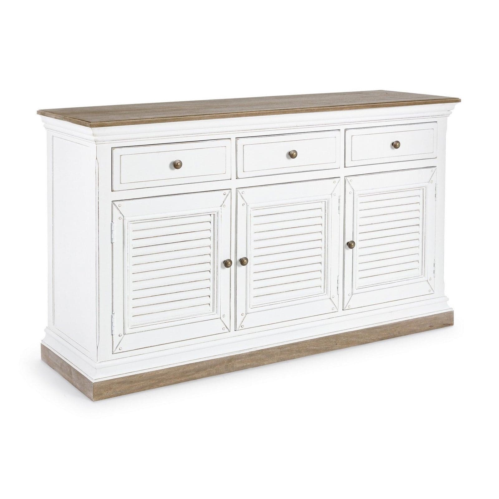 Credenza "Lincoln" in legno di mango, con schienali e laterali in mdf, finitura vernice a base d'acqua, stile rustico - 8