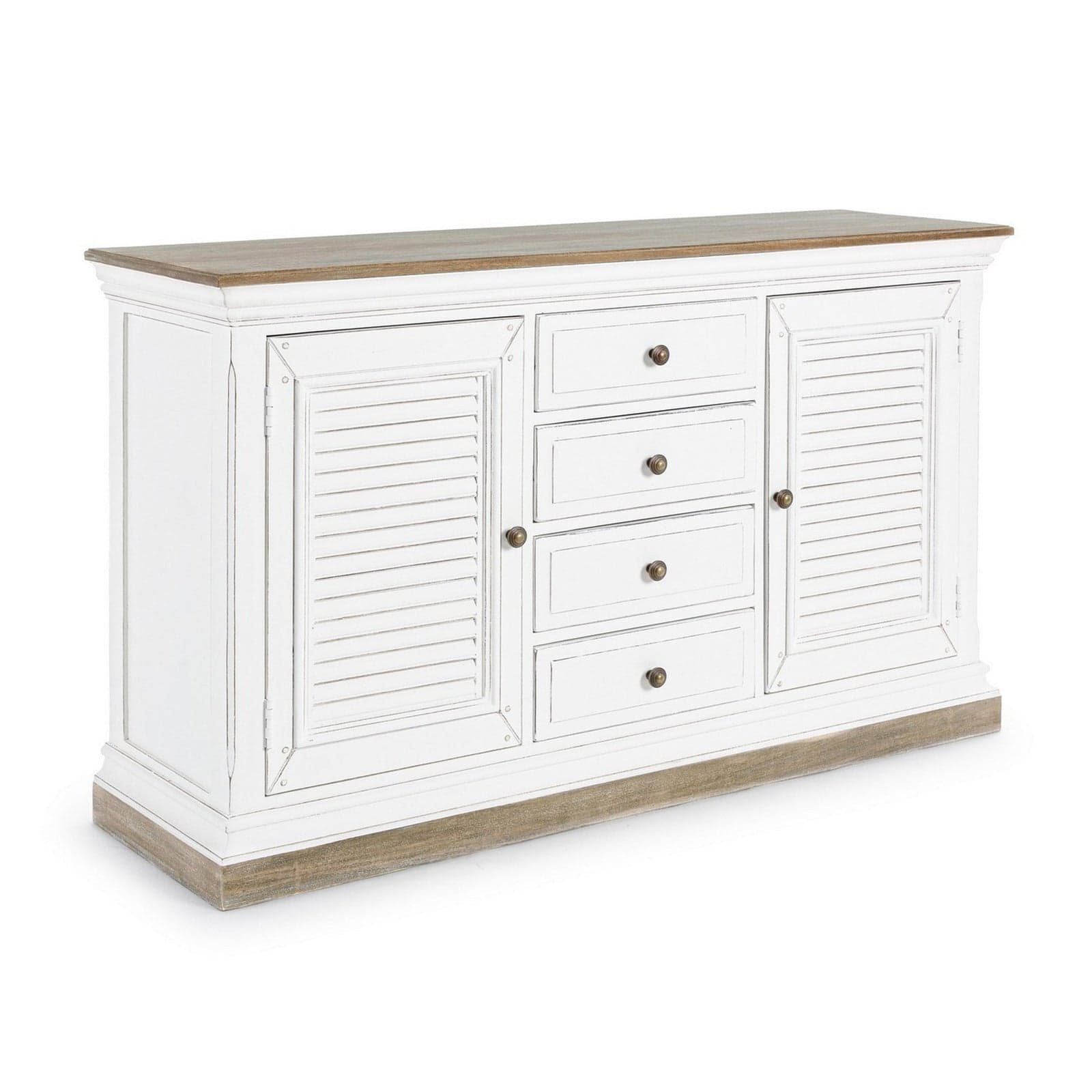 Credenza "Lincoln" in legno di mango, con schienali e laterali in mdf, finitura vernice a base d'acqua, stile rustico - 6