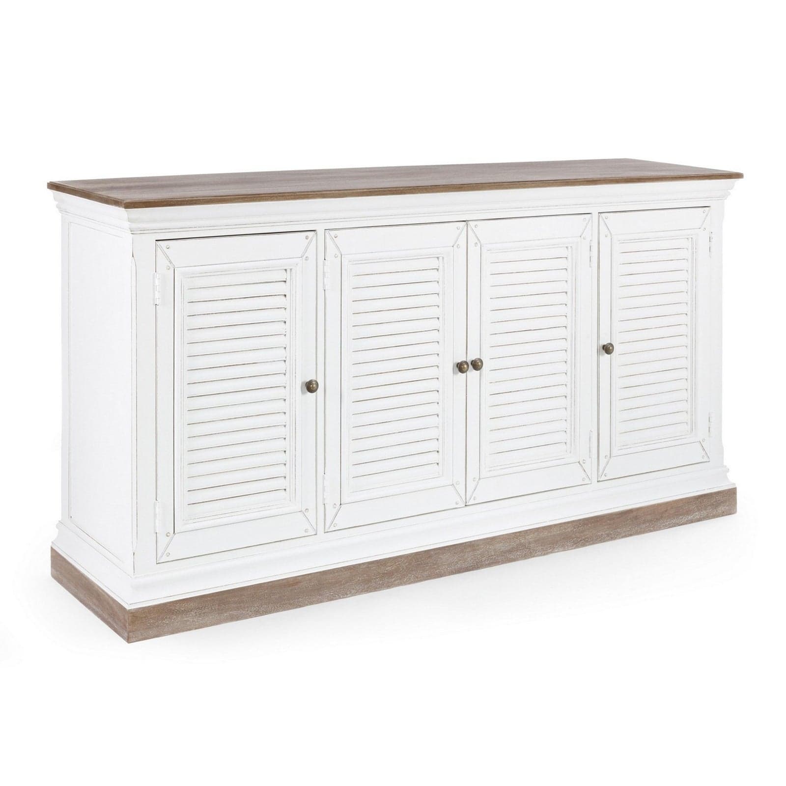 Credenza "Lincoln" in legno di mango, con schienali e laterali in mdf, finitura vernice a base d'acqua, stile rustico - 7