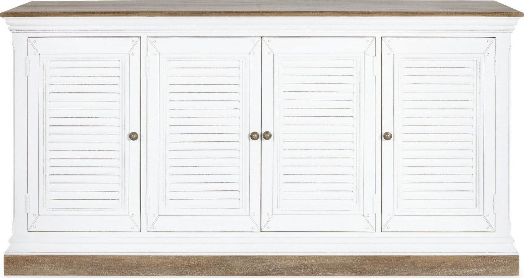 Credenza "Lincoln" in legno di mango, con schienali e laterali in mdf, finitura vernice a base d'acqua, stile rustico - 13