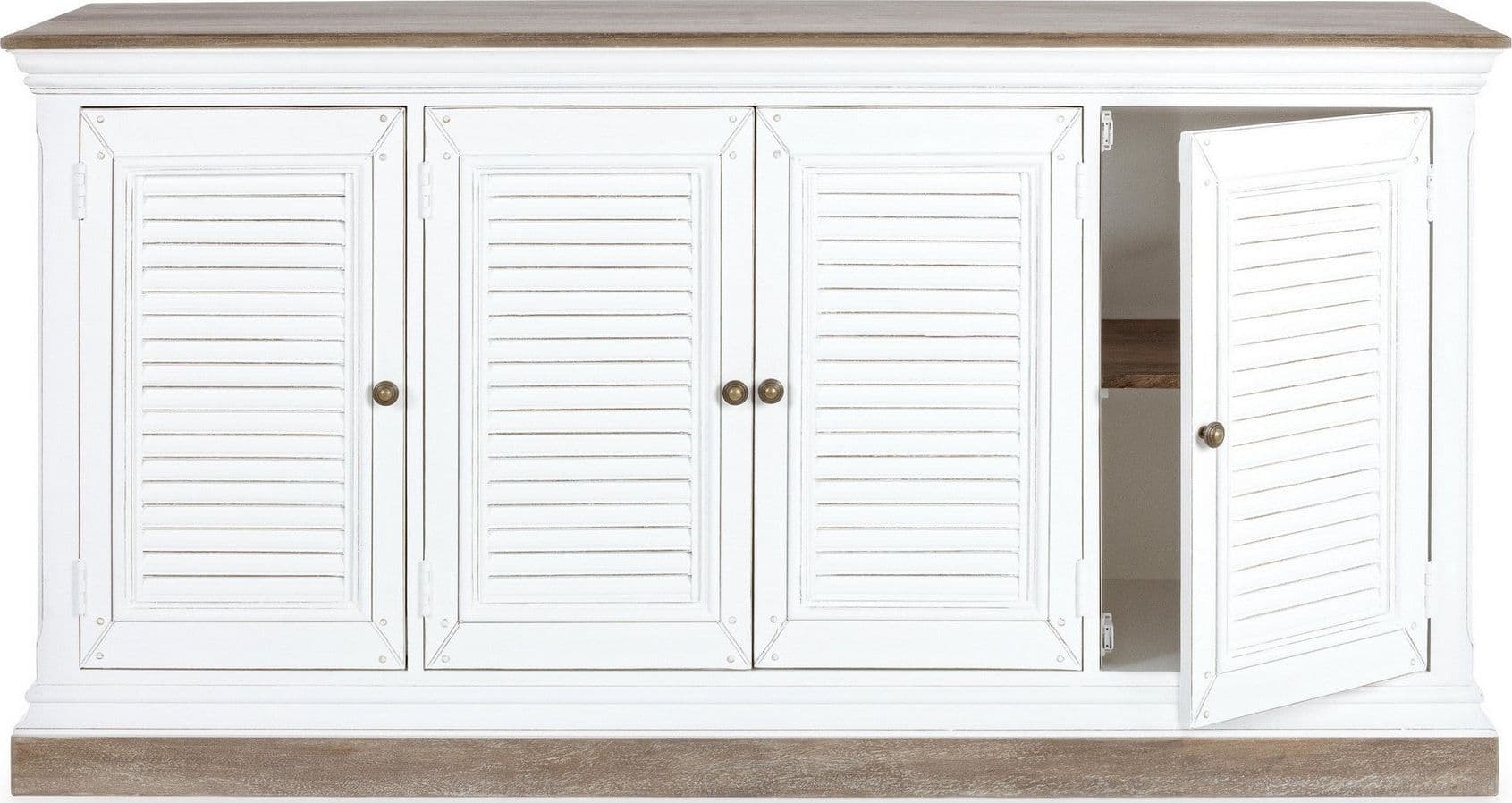 Credenza "Lincoln" in legno di mango, con schienali e laterali in mdf, finitura vernice a base d'acqua, stile rustico - 15