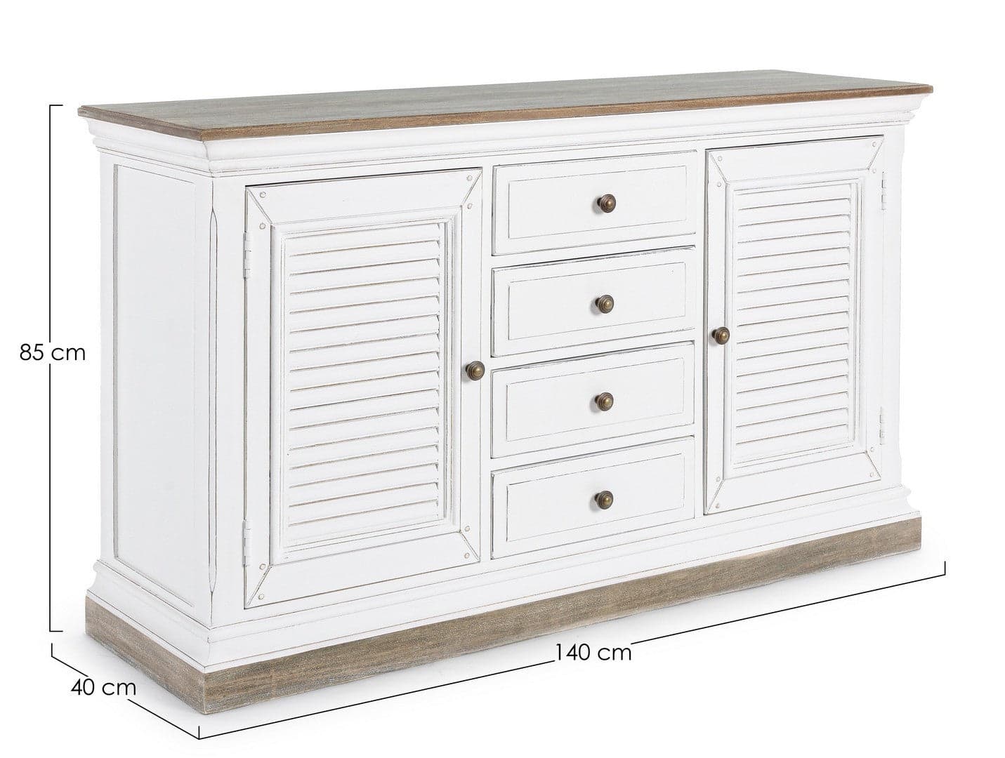 Credenza "Lincoln" in legno di mango, con schienali e laterali in mdf, finitura vernice a base d'acqua, stile rustico in Credenze Decor Space - Altamura, commercioVirtuoso.it