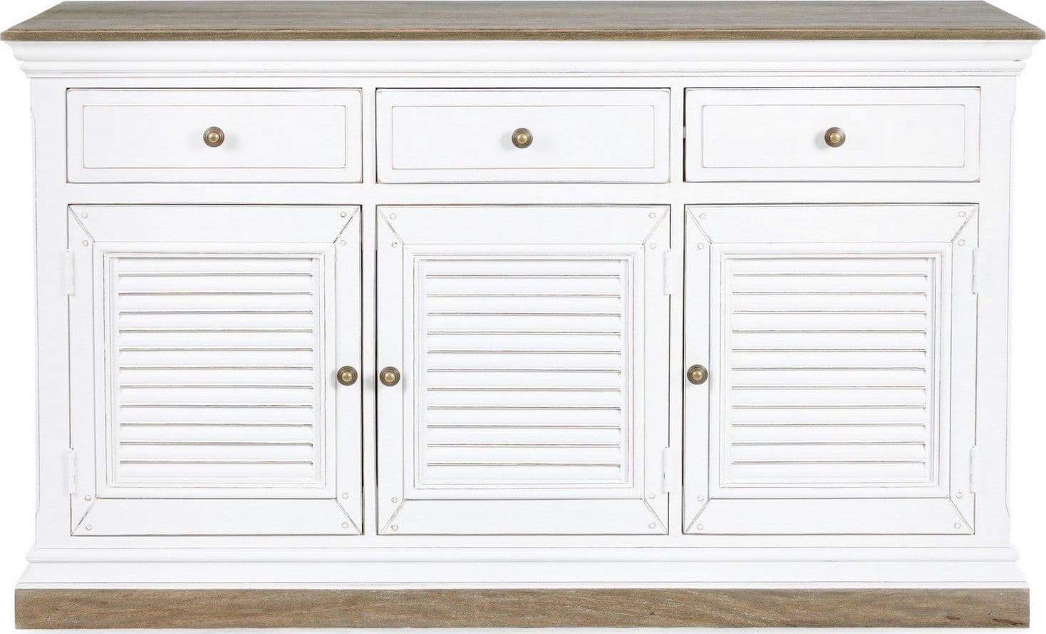 Credenza "Lincoln" in legno di mango, con schienali e laterali in mdf, finitura vernice a base d'acqua, stile rustico - 8