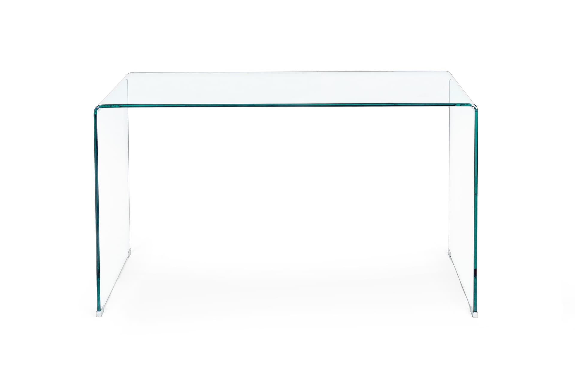 Scrivania "Iride" porta PC con struttura in vetro trasparente 125 X 70 cm per ufficio e cameretta - 5