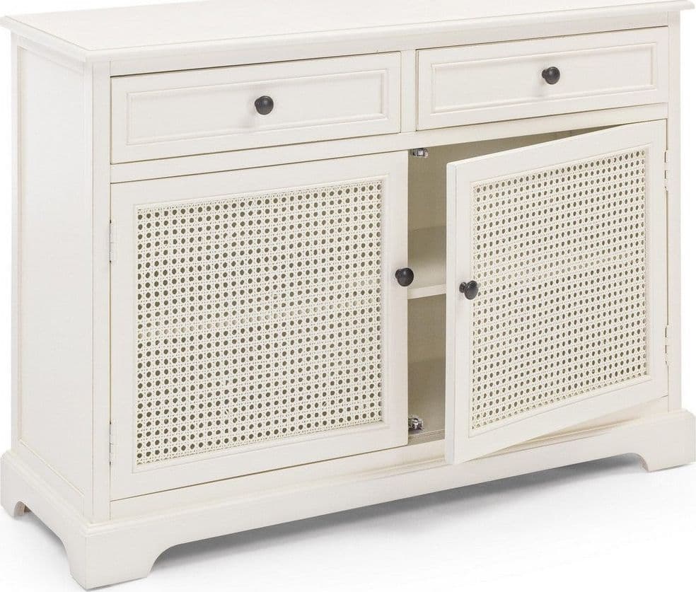 Credenza "Amabel" 2 ante e 2 cassetti, con struttura in legno di pino, stile classico - 6