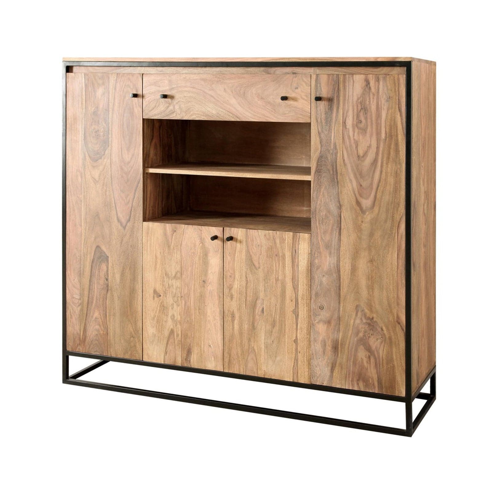 Credenza "Nartan" con struttura in legno sheesham, schienale in compensato - 7