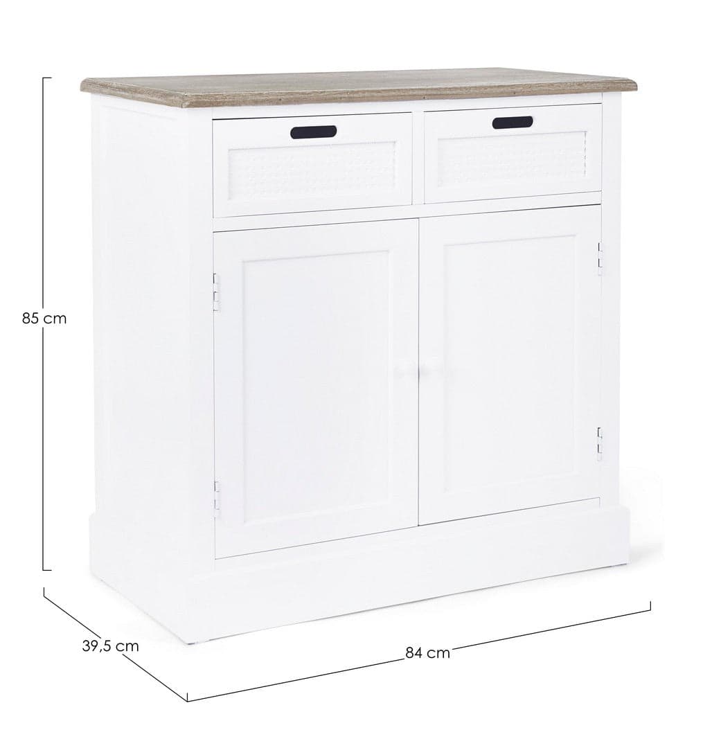 Credenza "Dorotea" con struttura in MDF, maniglie in legno di pino in Credenze Decor Space - Altamura, commercioVirtuoso.it