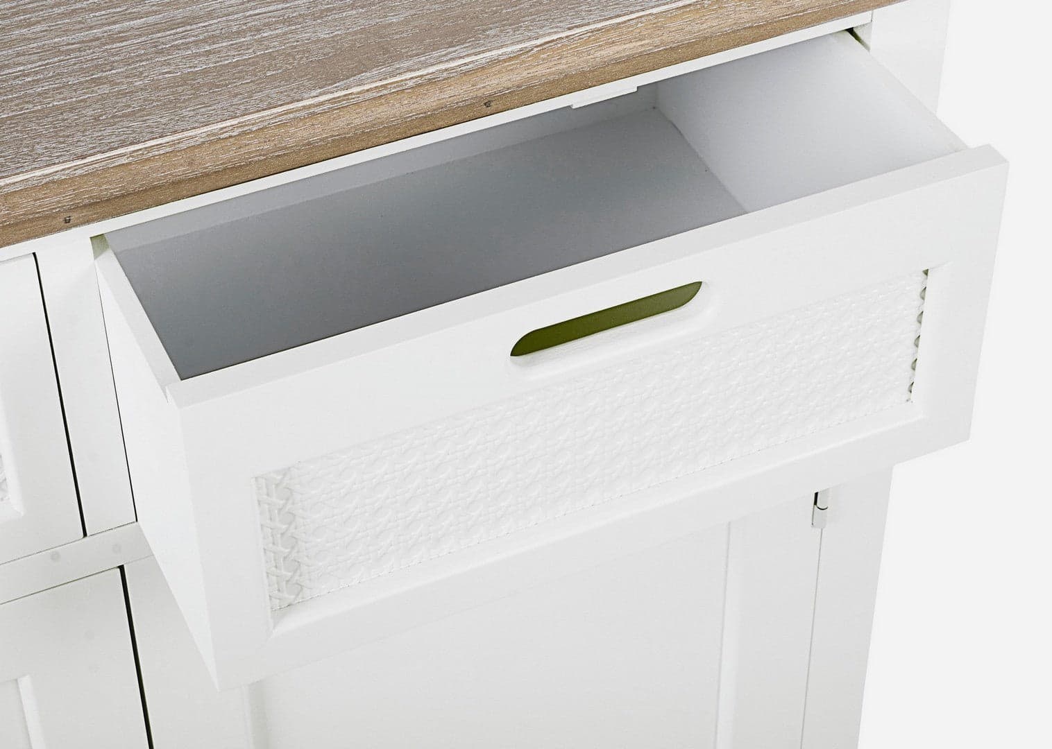 Credenza "Dorotea" con struttura in MDF, maniglie in legno di pino in Credenze Decor Space - Altamura, commercioVirtuoso.it