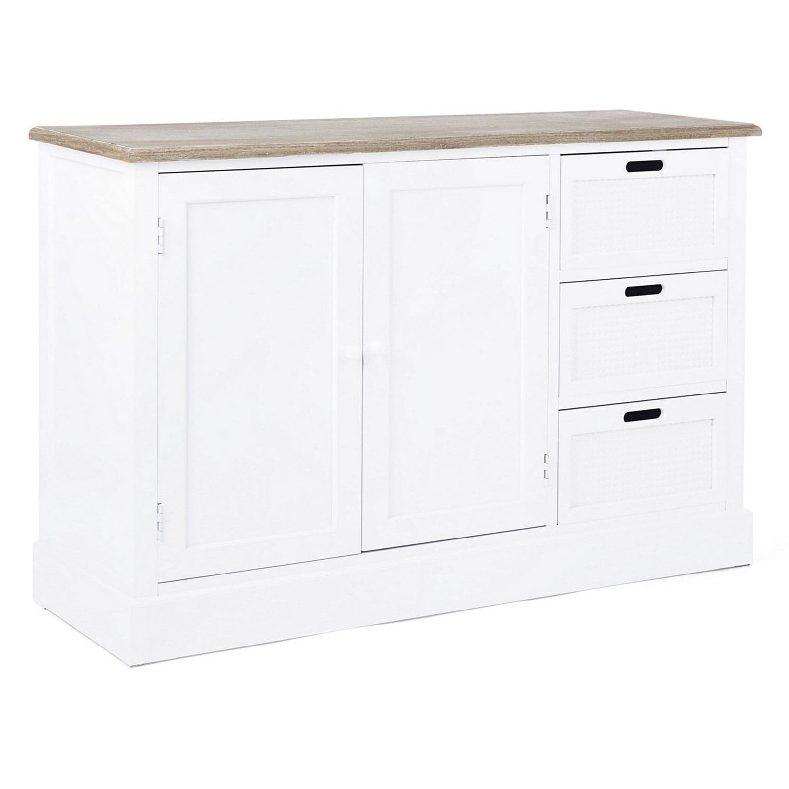 Credenza "Dorotea" con struttura in MDF, maniglie in legno di pino in Credenze Decor Space - Altamura, commercioVirtuoso.it