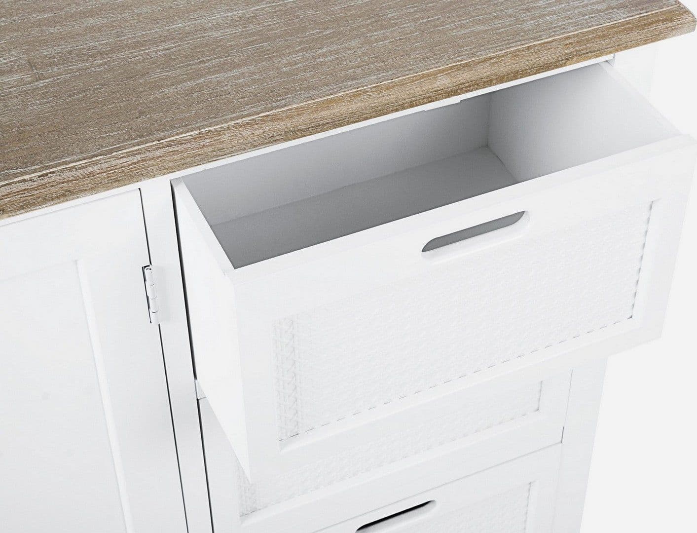 Credenza "Dorotea" con struttura in MDF, maniglie in legno di pino in Credenze Decor Space - Altamura, commercioVirtuoso.it