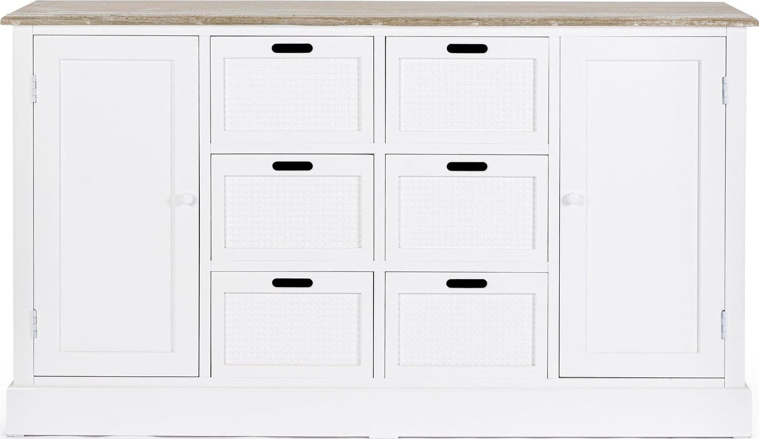 Credenza "Dorotea" con struttura in MDF, maniglie in legno di pino in Credenze Decor Space - Altamura, commercioVirtuoso.it