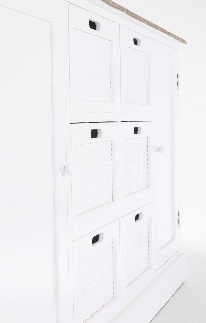 Credenza "Dorotea" con struttura in MDF, maniglie in legno di pino in Credenze Decor Space - Altamura, commercioVirtuoso.it