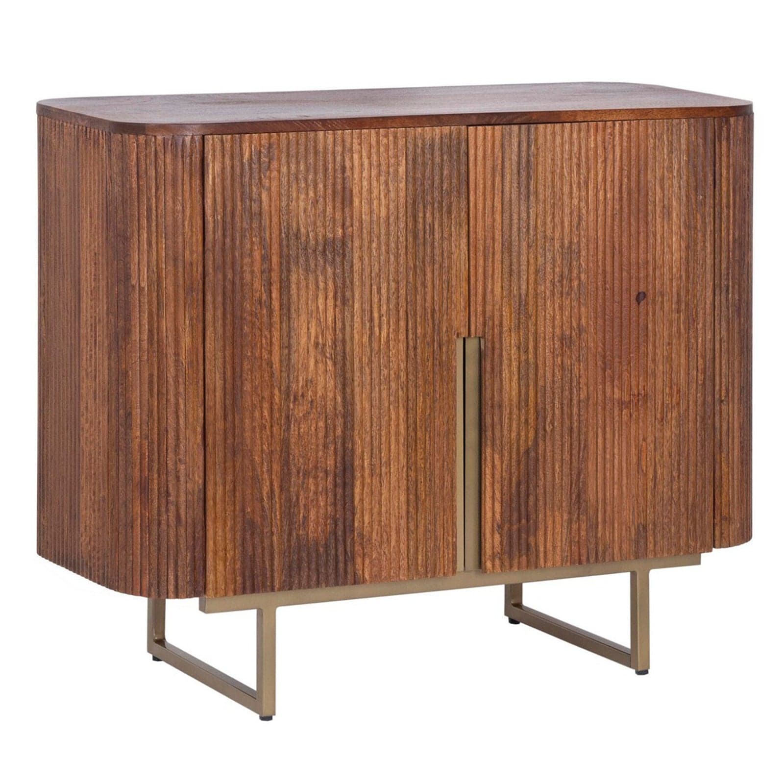 Credenza "Vilas" con struttura in legno di mango, schienali in mdf, gambe e maniglie in acciaio - 4