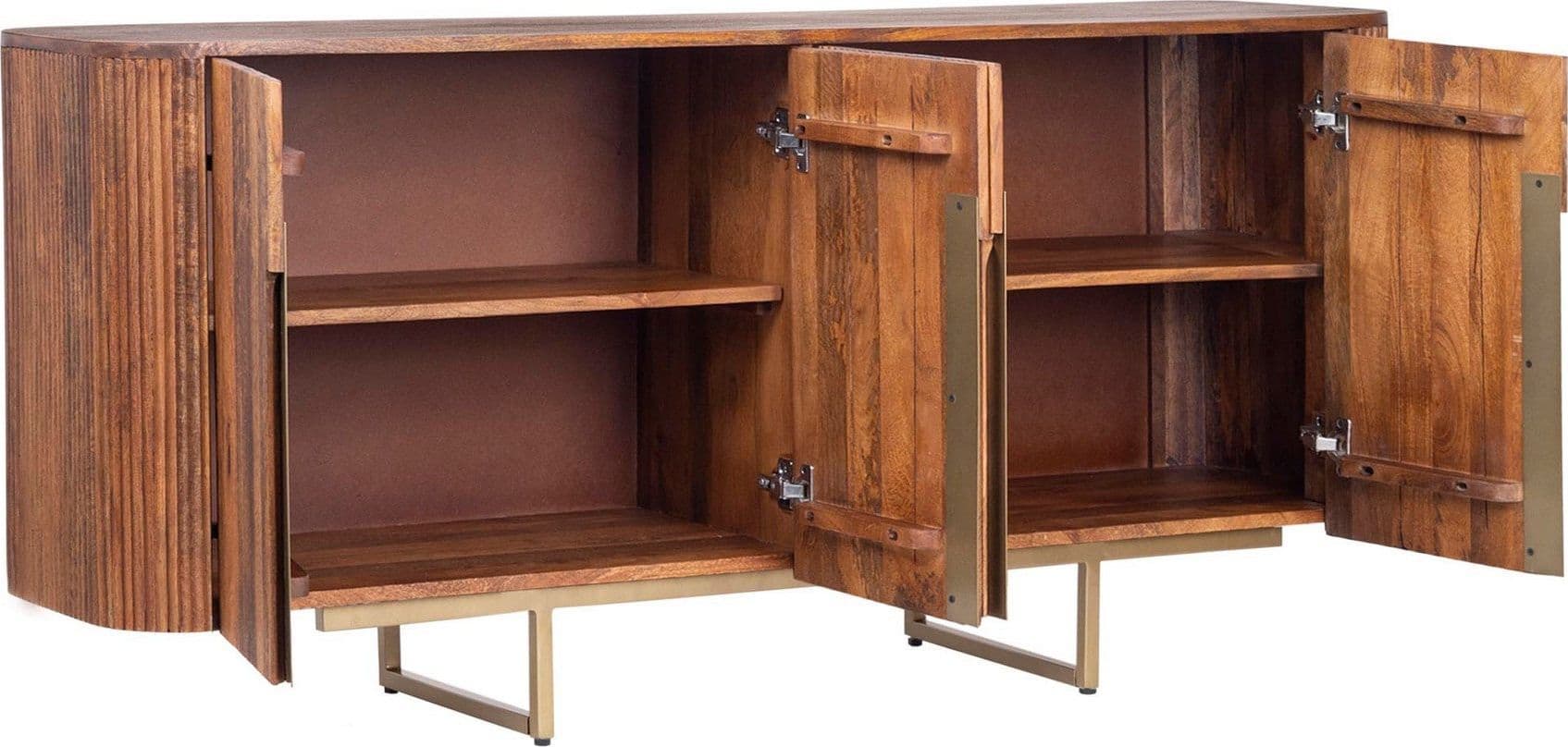 Credenza "Vilas" con struttura in legno di mango, schienali in mdf, gambe e maniglie in acciaio - 4