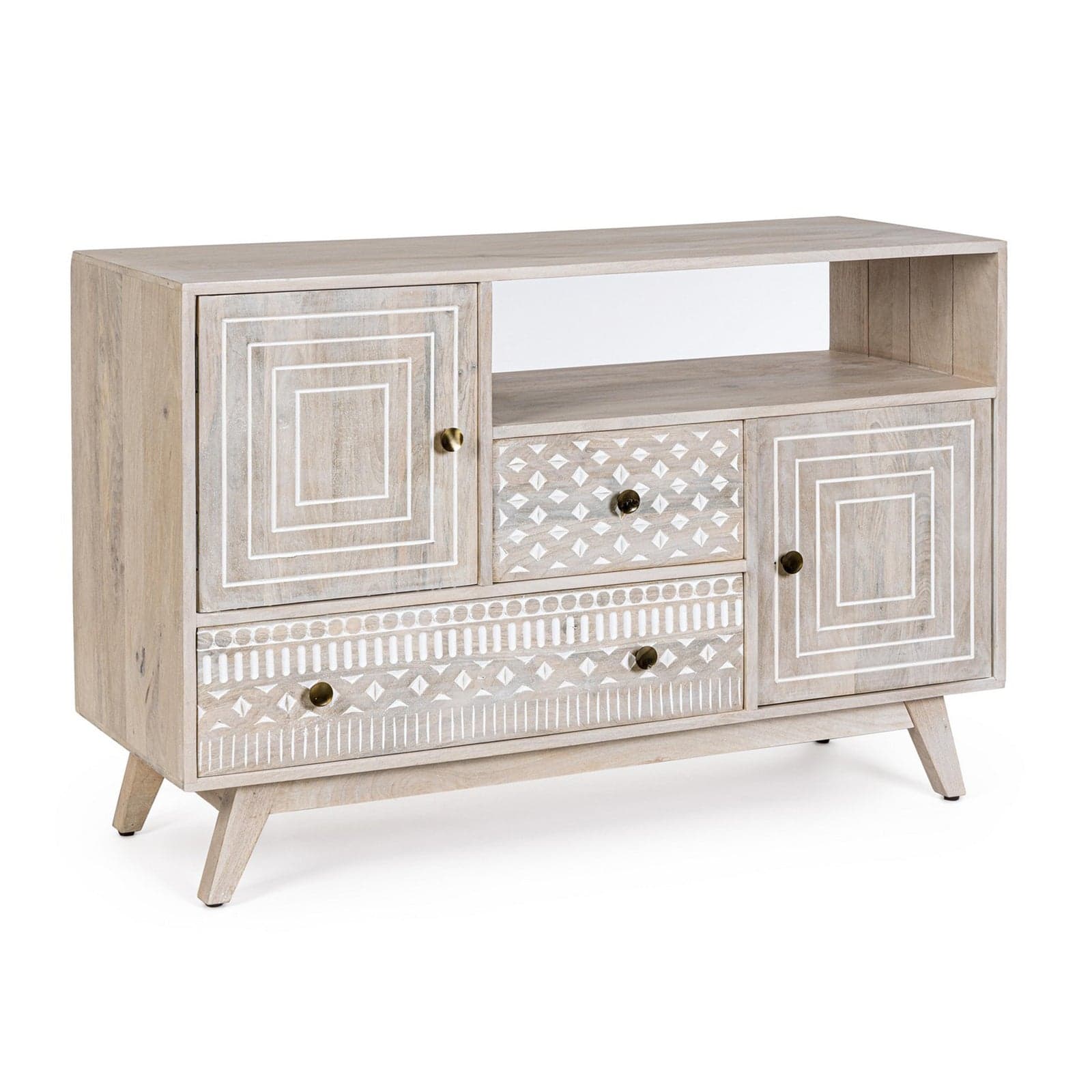 Credenza "Indira" con struttura in legno di mango, schienale in mdf, decorazioni fatte a mano - 3
