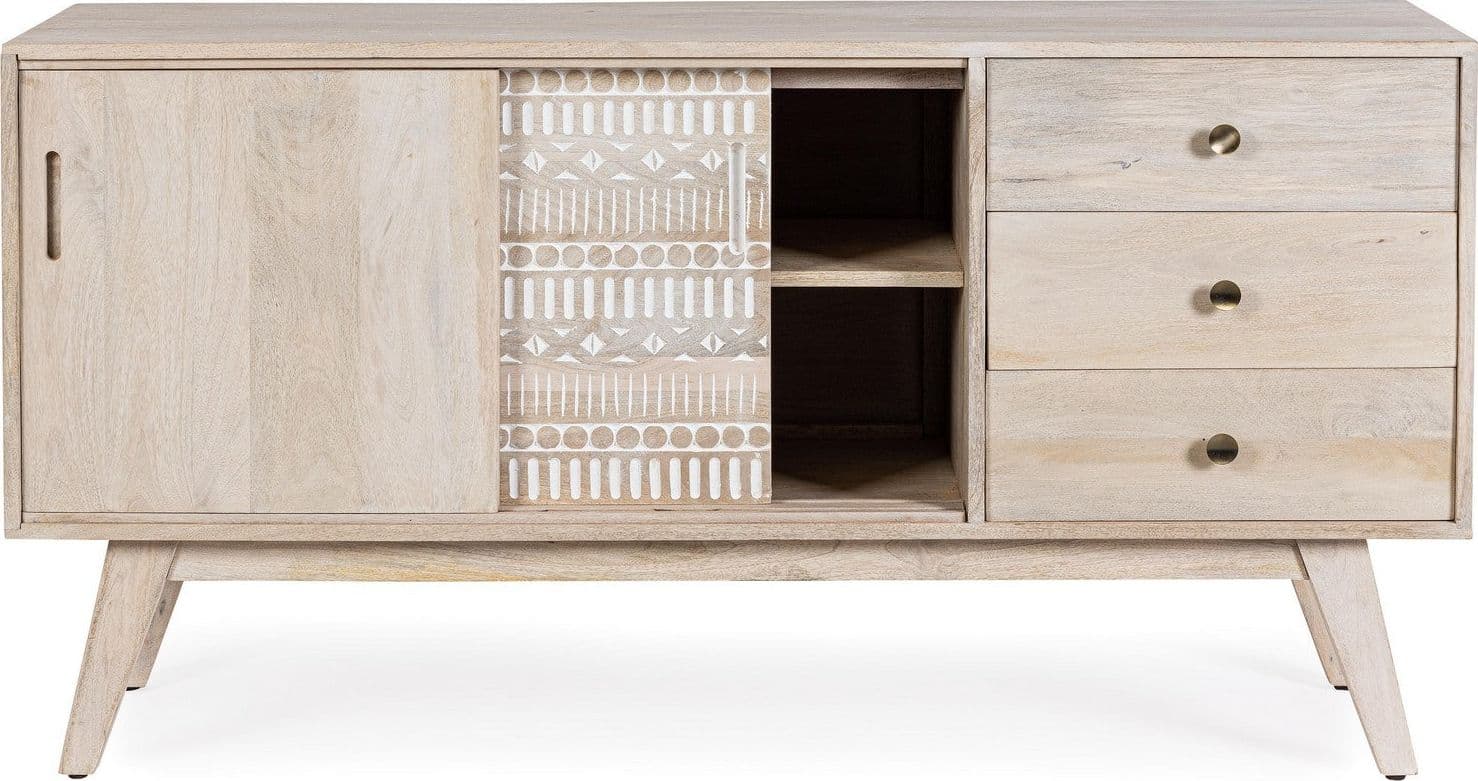 Credenza "Indira" con struttura in legno di mango, schienale in mdf, decorazioni fatte a mano - 13